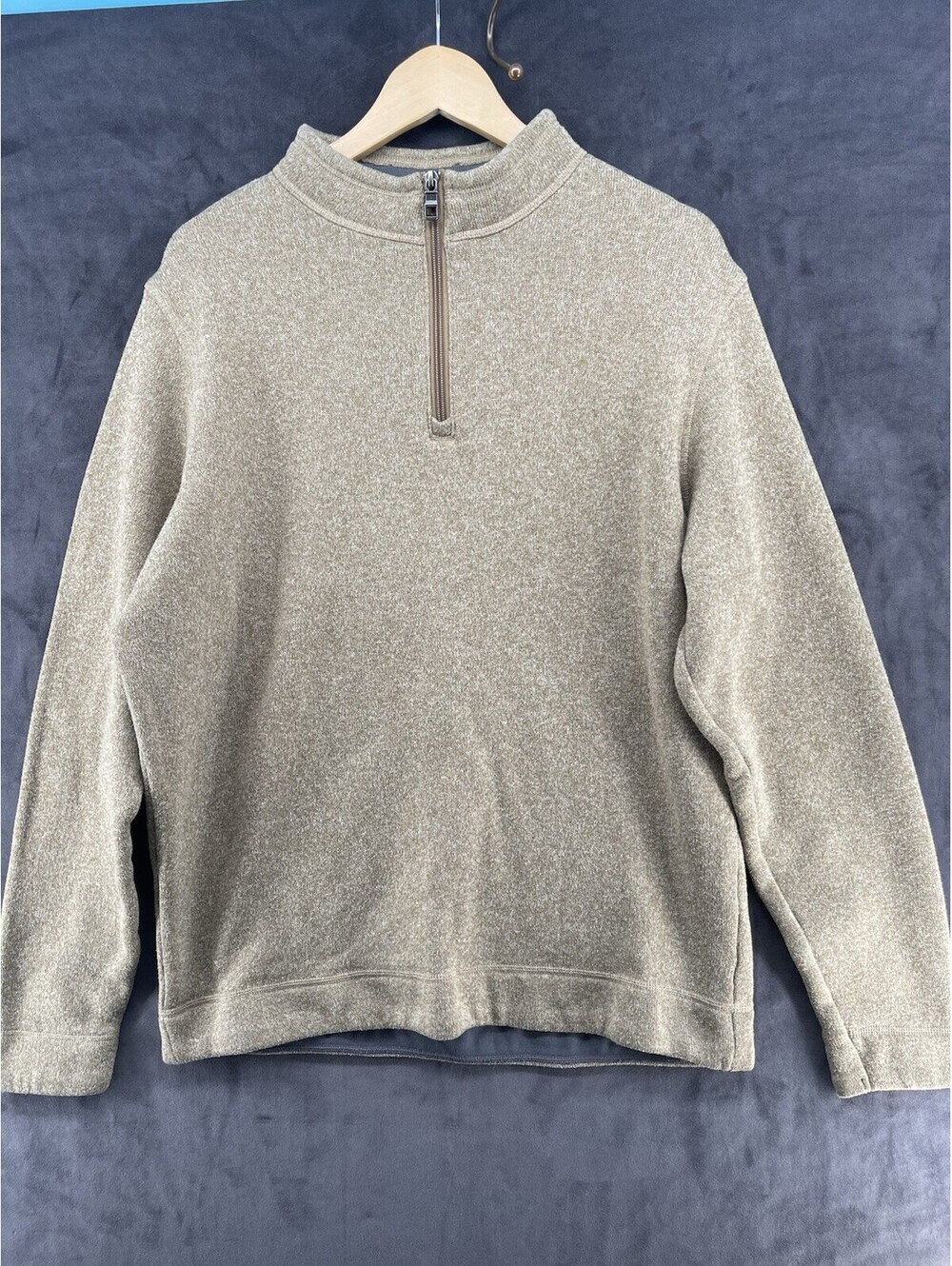 Peter Millar Men’s XL 1/4 Zip Fleece Pullover Olive Heather Soft Sweater